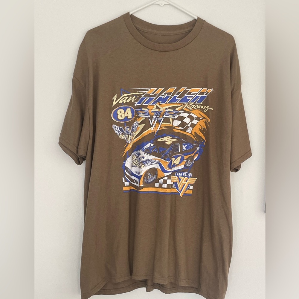Brown Van Halen Racing Graphic T-Shirt